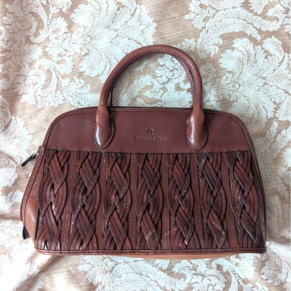 Etienne Aigner Handbags - RARE Vintage Etienne Aigner Woven Braided Leather Purse